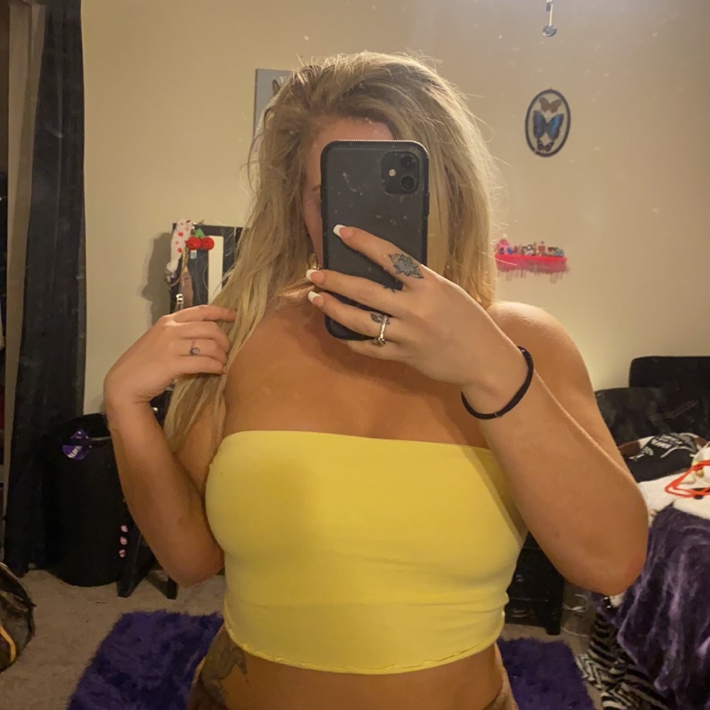 Yellow tube top pacsun